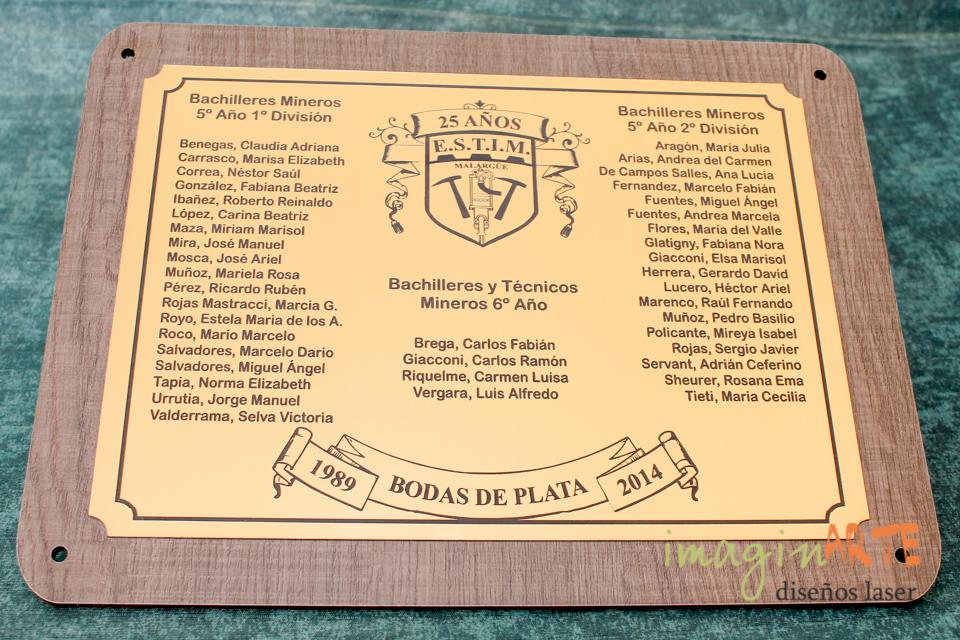 Cartel de Plástico Bicapa con base de madera