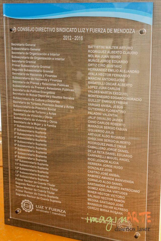 Carteles de acrílico con base de madera